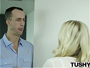 TUSHY Bosses wife Karla Kush very first Time anal invasion With the Office secretary
